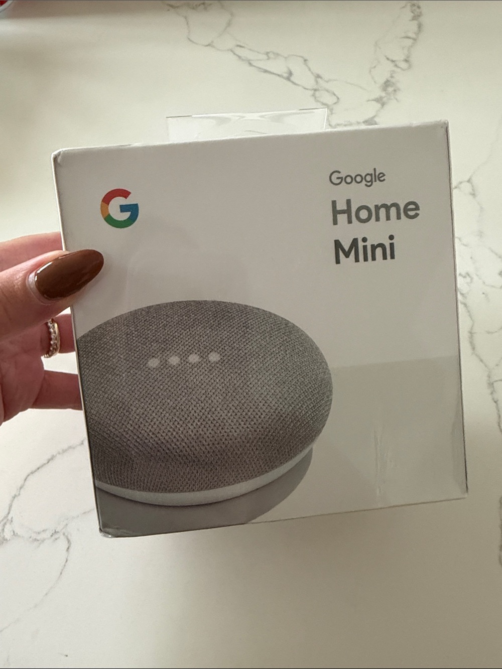 Google Home Mini - Chalk Gray Fabric Smart Speaker